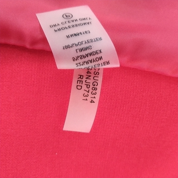 Calvin Klein Red Cascade Open front Blazer Jacket 14 - Picture 3 of 11